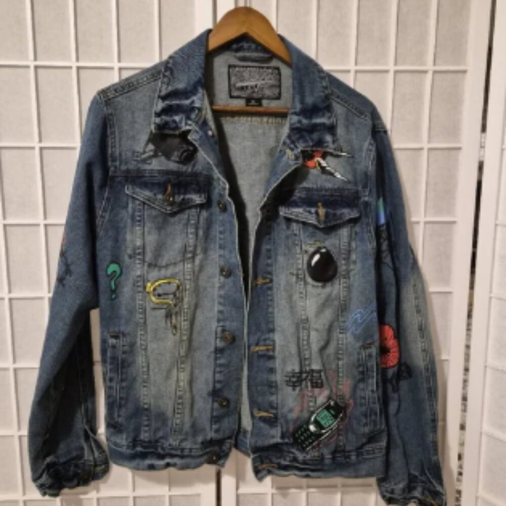 Brooklyn Cloth No Cap Retro 90s Graphics Denim Jeans Jacket Men's Sz M